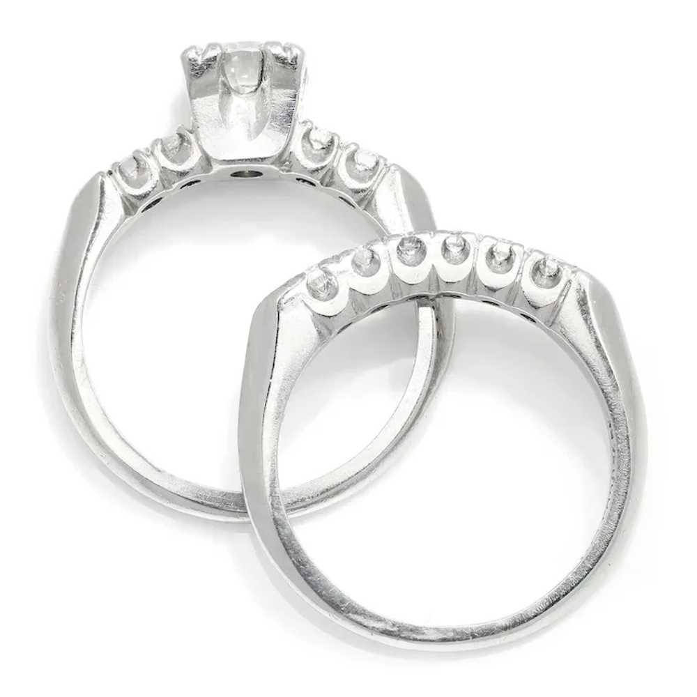 Round Diamond Vintage Wedding Ring Bridal Set Pla… - image 9