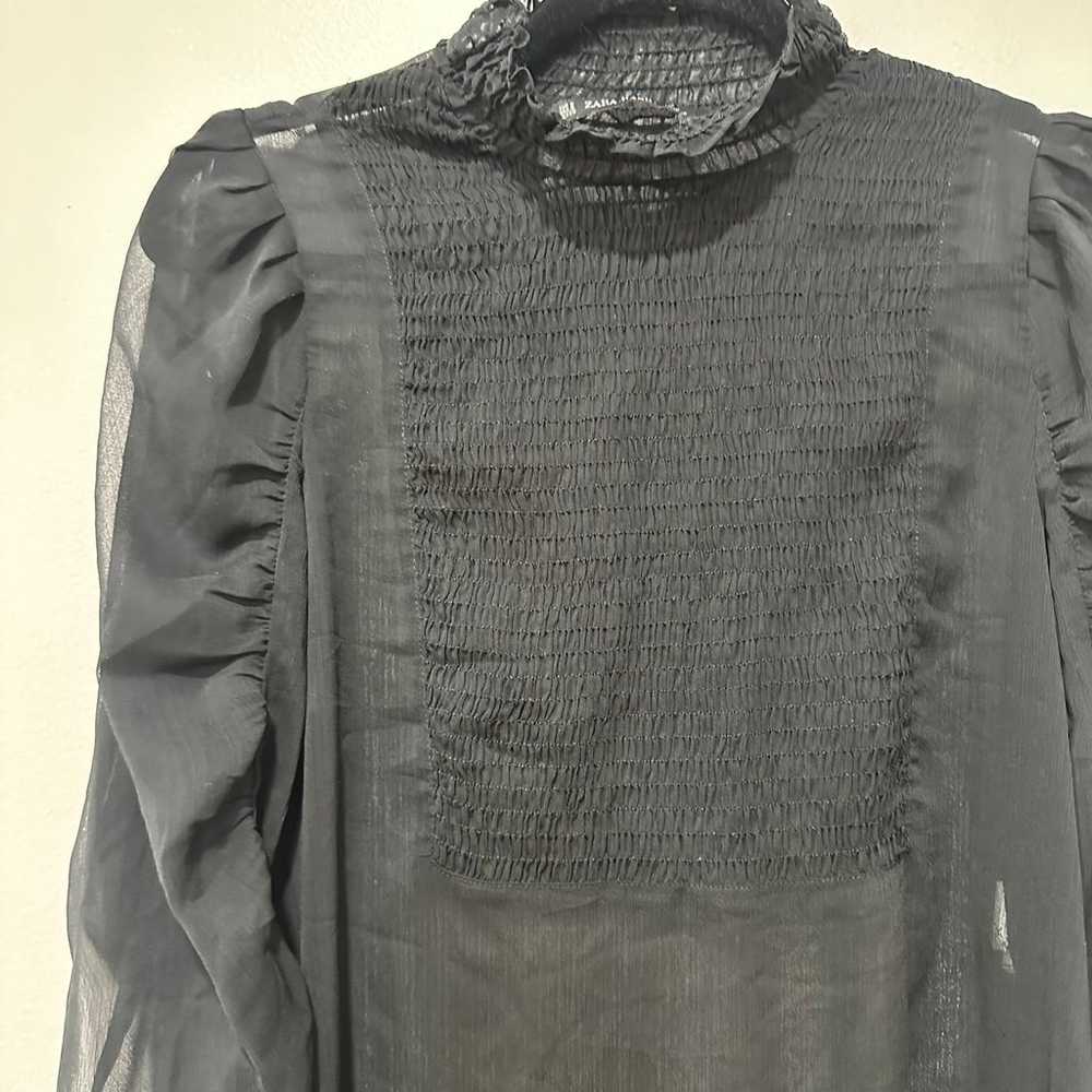 Zara black sheer tunic  Size Small  8211/883 - image 4