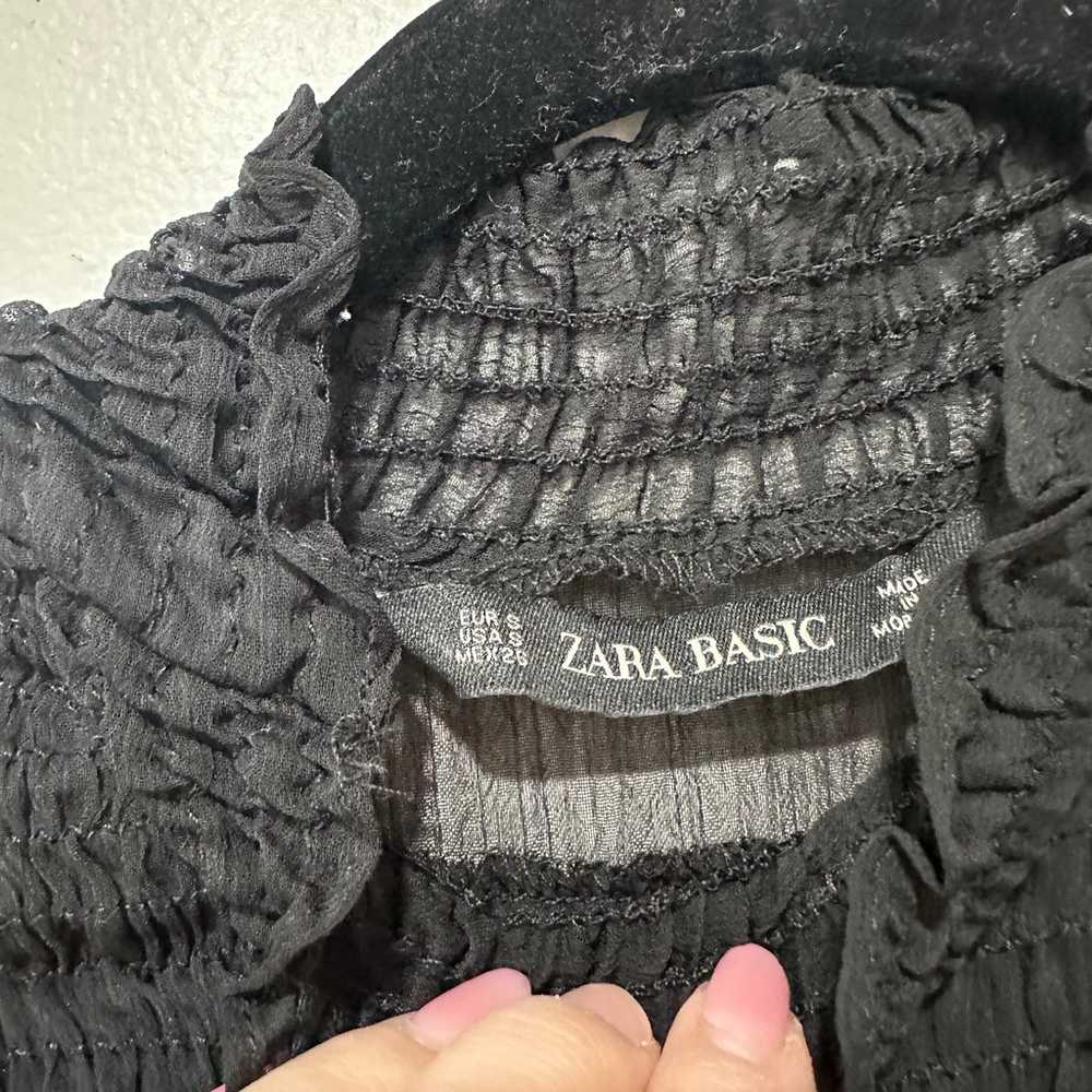 Zara black sheer tunic  Size Small  8211/883 - image 8