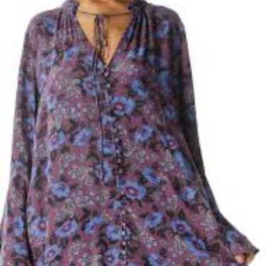 FREE PEOPLE MAGIC MYSTERY TUNIC PURPLE AND BLUE S… - image 1