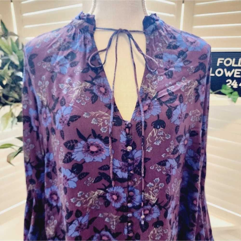 FREE PEOPLE MAGIC MYSTERY TUNIC PURPLE AND BLUE S… - image 2