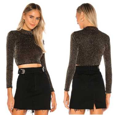 NWOT Lovers + Friends Riya Black and Gold Mesh To… - image 1