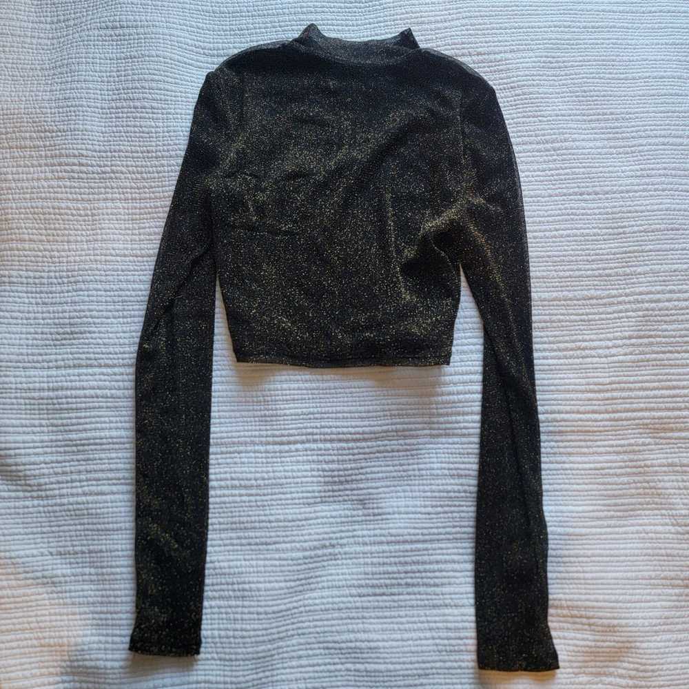 NWOT Lovers + Friends Riya Black and Gold Mesh To… - image 5