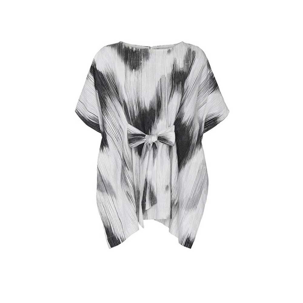 Natori Painted Ikat Top in White & Black S/M Wome… - image 11