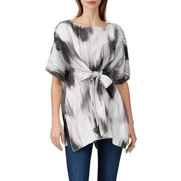 Natori Painted Ikat Top in White & Black S/M Wome… - image 1