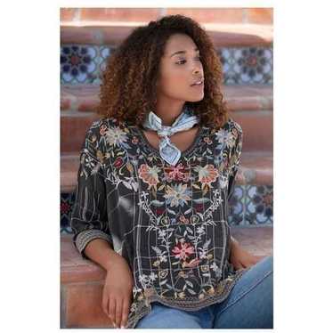 Johnny Was Sienna Blouse Embroidered (S) Boho,