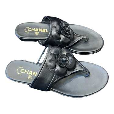 Chanel Leather flip flops - image 1