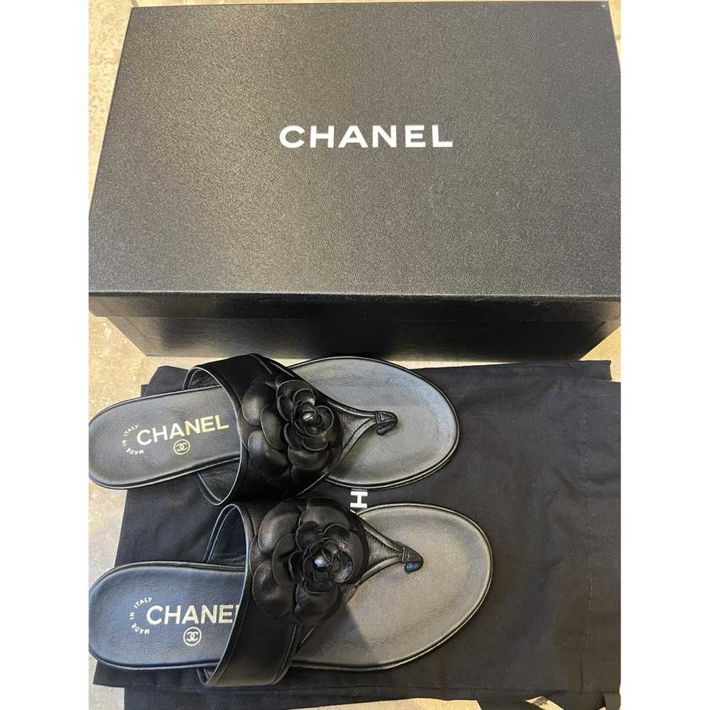 Chanel Leather flip flops - image 2