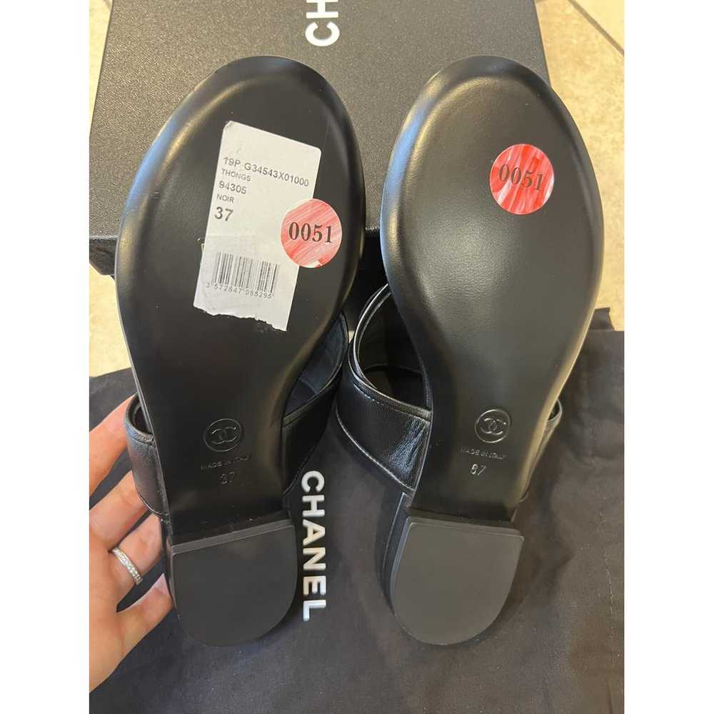 Chanel Leather flip flops - image 4