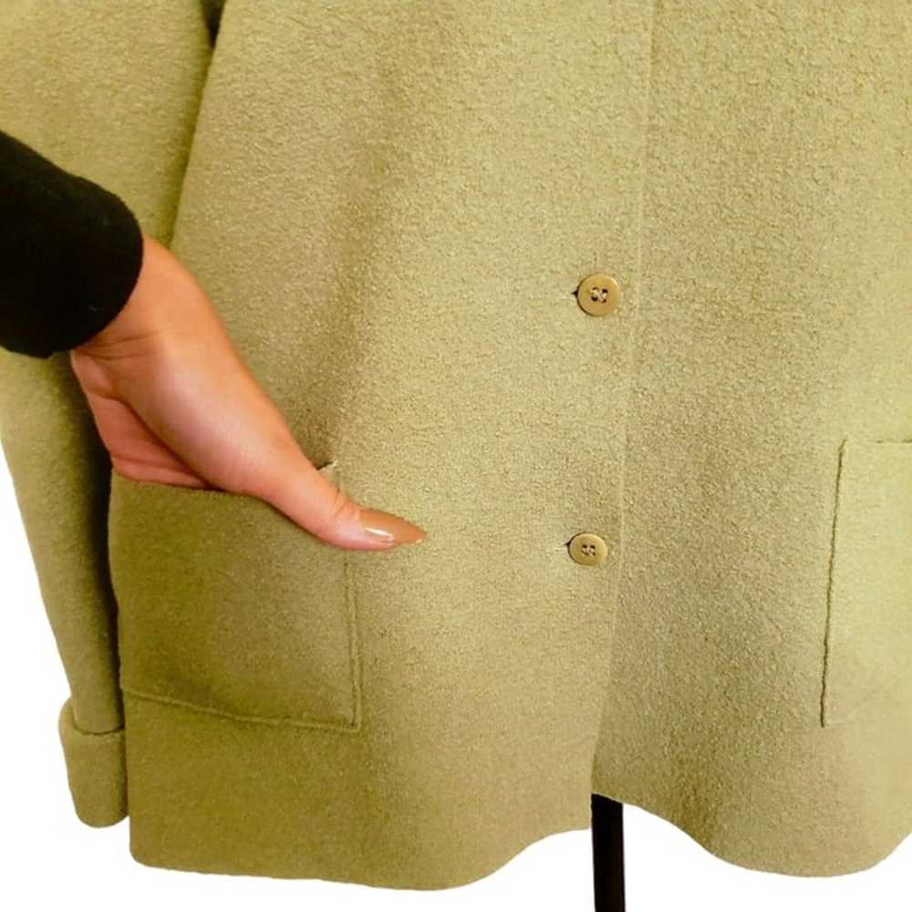 EILEEN FISHER Jacket, Green 100% Wool, L - image 6