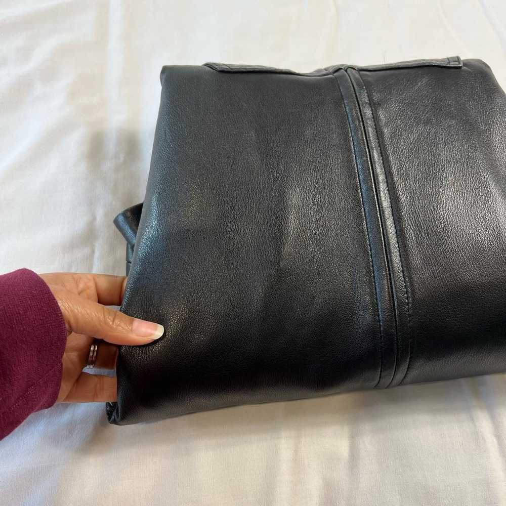 GAP Leather Hooded Small Vintage Y2k Moto Jacket … - image 10