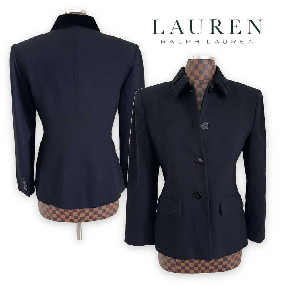 Ralph Lauren Black Ladies Crepe Wool Blazer Jacke… - image 1