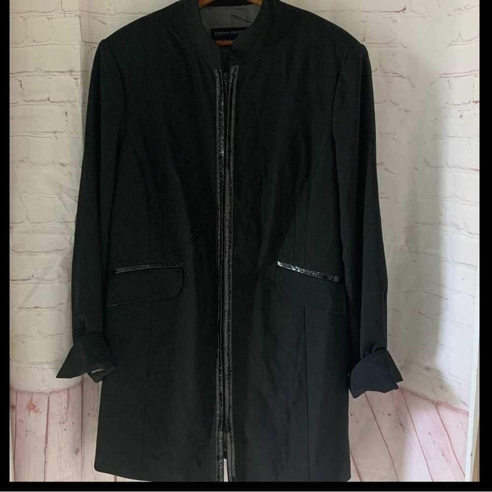 Donna Degnan long blazer jacket black shiny “croc… - image 1