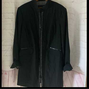 Donna Degnan long blazer jacket black shiny “croc”