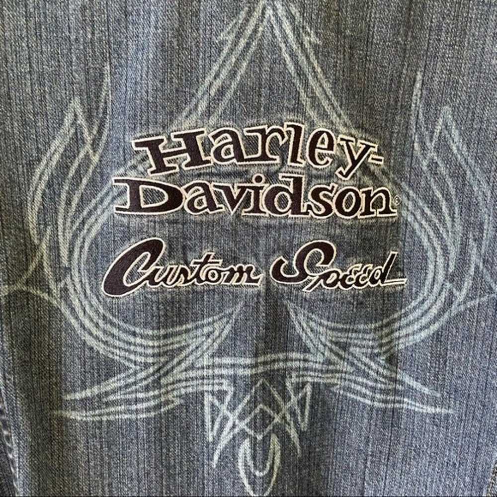 Harley-Davidson Custom Speed denim jean jacket Ra… - image 6