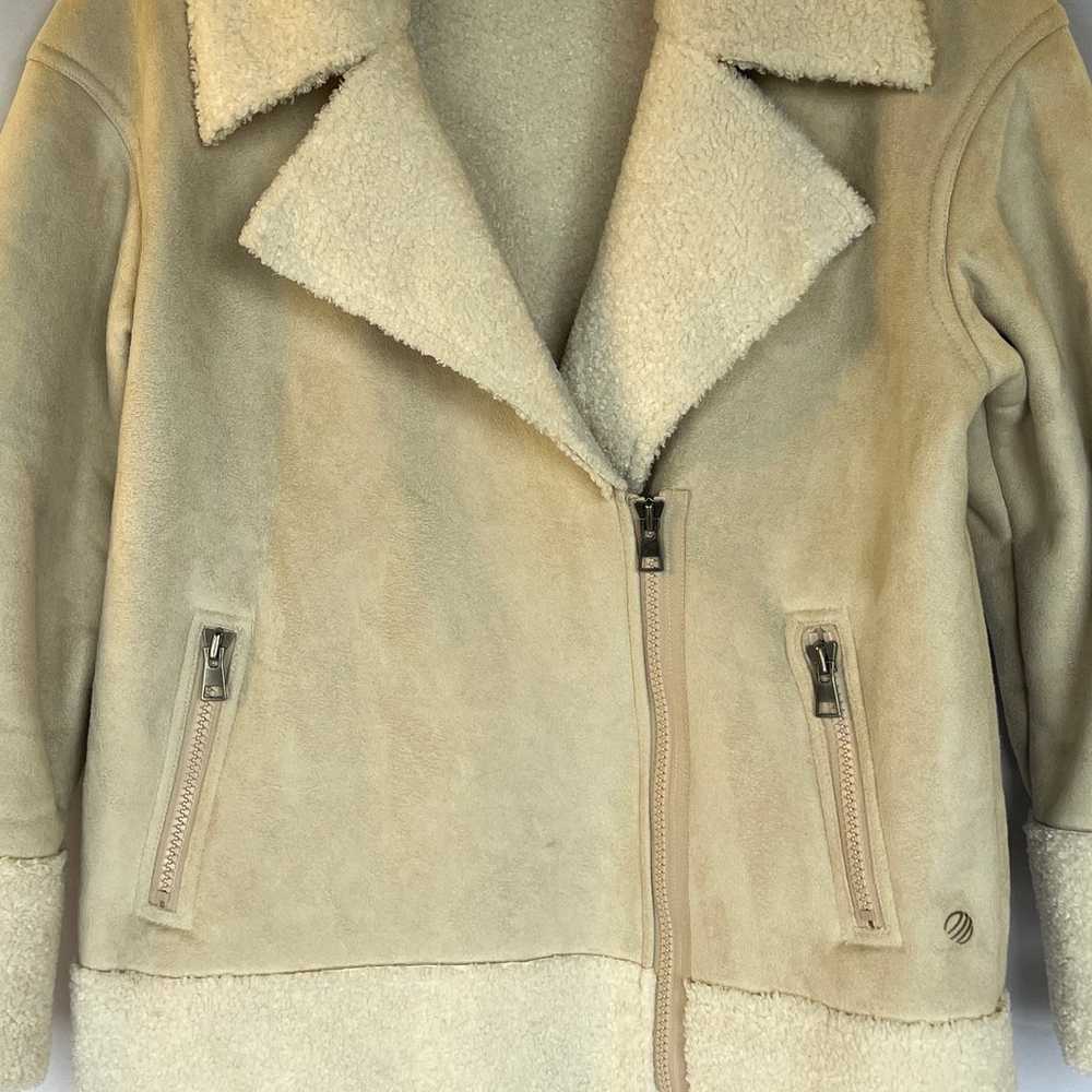 MPG Sherpa Faux Suede Heavyweight Jacket Cream Si… - image 11