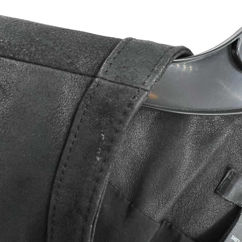 Aqua Black Leather Jacket Peplum Waist Size Medium - image 4