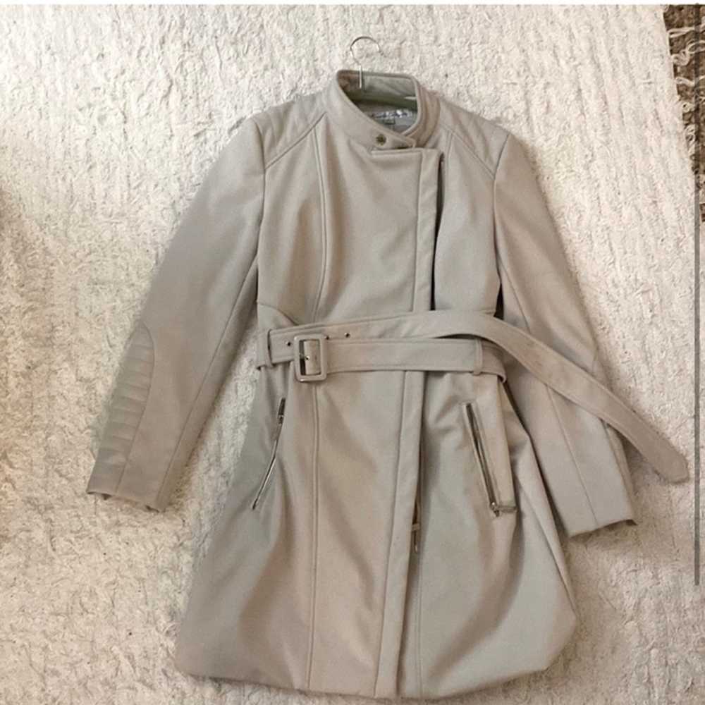 Beige Lux Kenneth Cole Coat with Belt - image 2