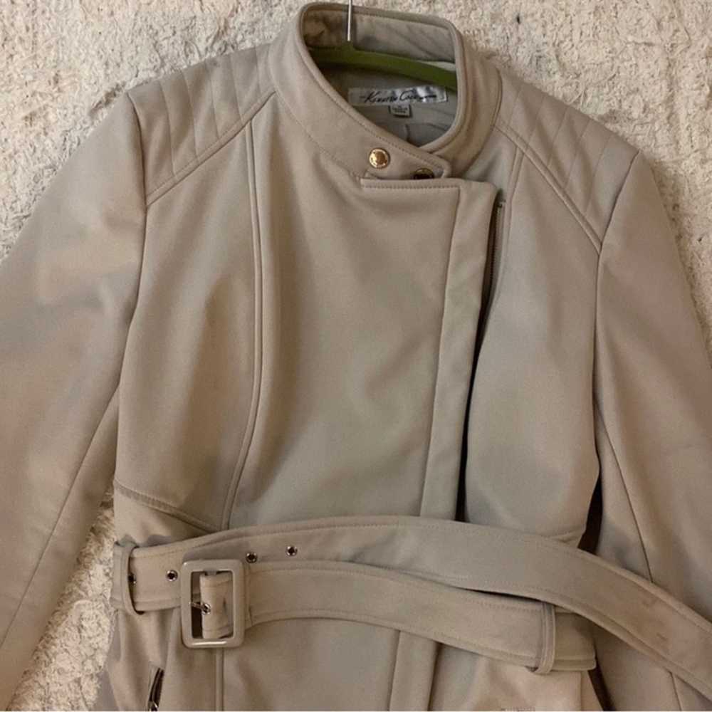 Beige Lux Kenneth Cole Coat with Belt - image 3