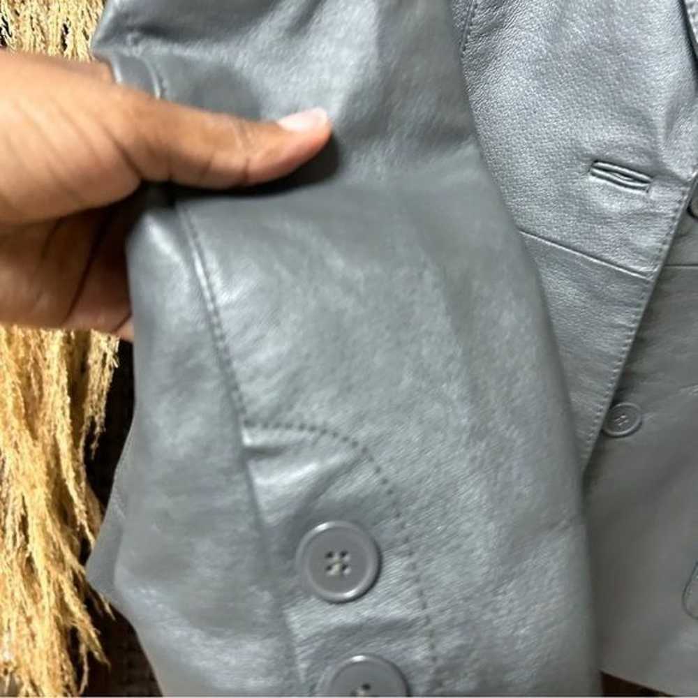 Newport News Vintage Gray Leather Jacket size 8 M… - image 8