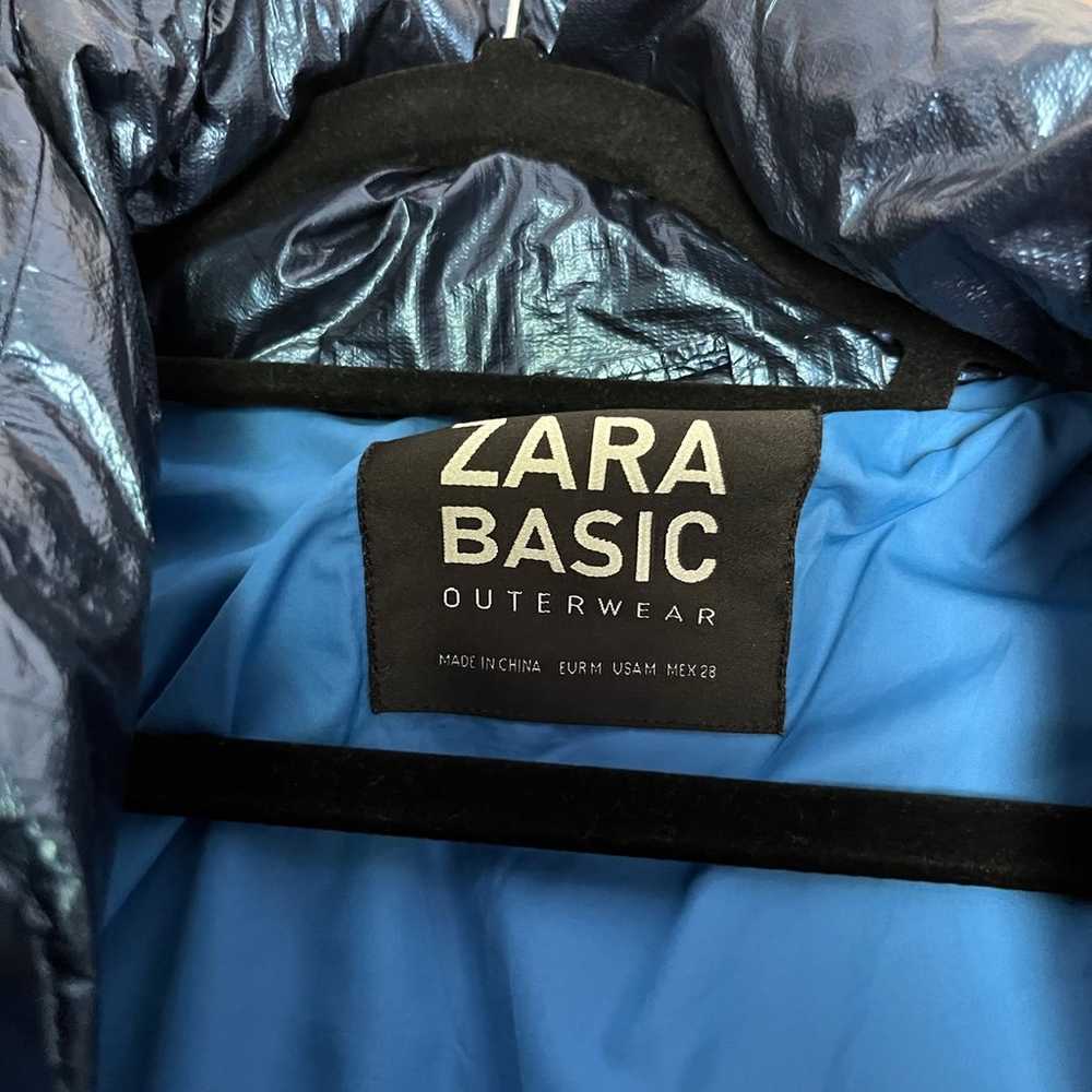 Zara Blue Metallic Puffer Jacket - image 4