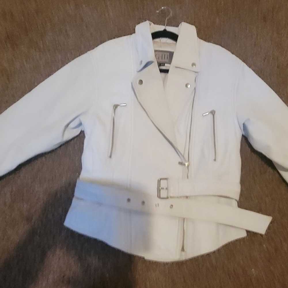Vintage White Sport Leather Jacket - image 5