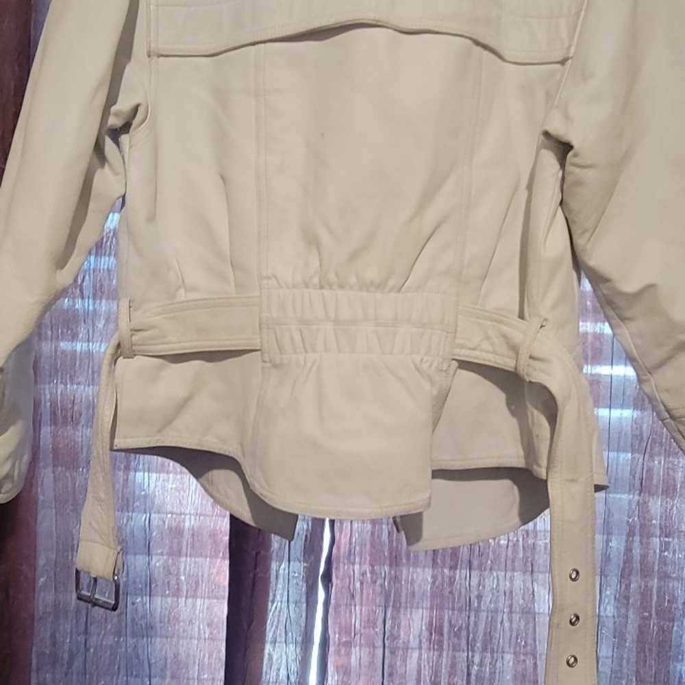 Vintage White Sport Leather Jacket - image 6