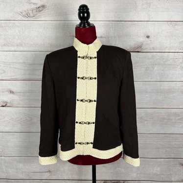 St. John Collection Knit Colorblock Sweater Jacket