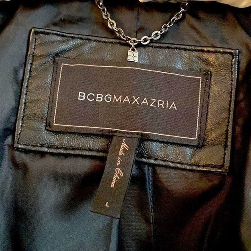 BCBGMaxAzria Black Ava Leather Moto Jacket Large - image 10
