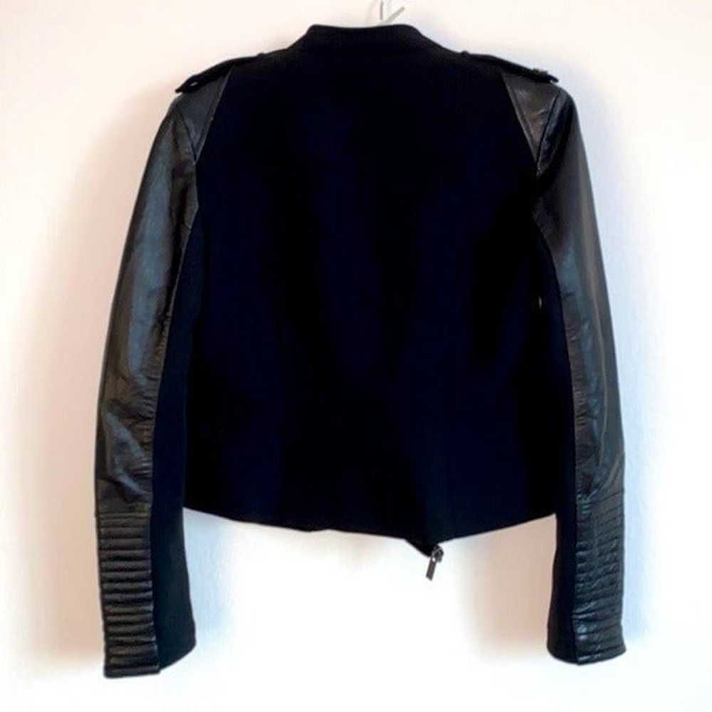 BCBGMaxAzria Black Ava Leather Moto Jacket Large - image 7