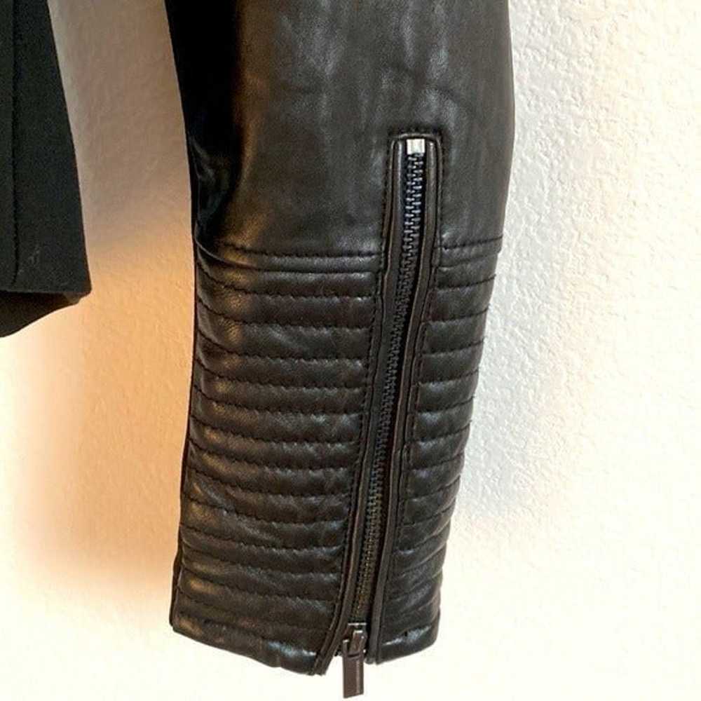 BCBGMaxAzria Black Ava Leather Moto Jacket Large - image 9