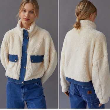 NWT Urban Outfitters Laura Cozy Sherpa and Denim J
