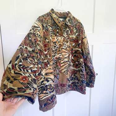 Vintage 90s 80s Chicos Embroidered Patchwork Quilt