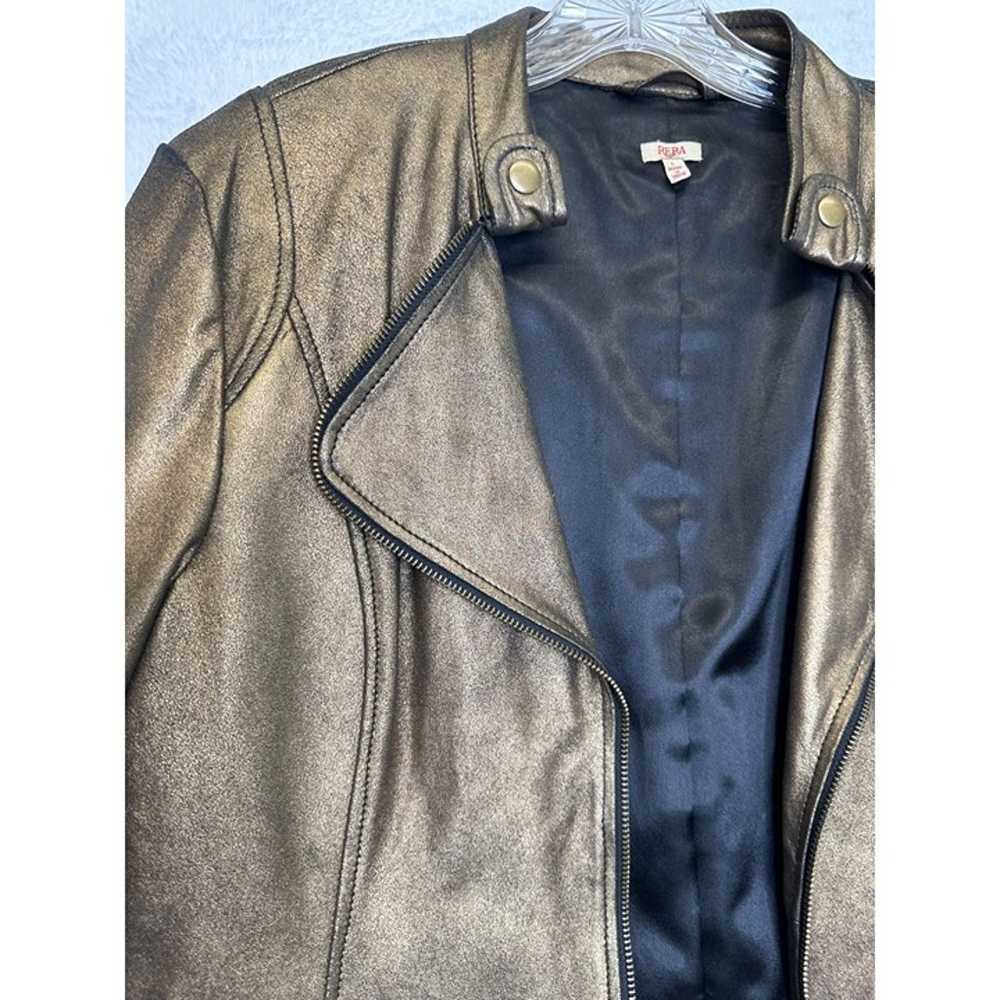 Reba Western Metallic Gold Goat Leather Jacket - image 5