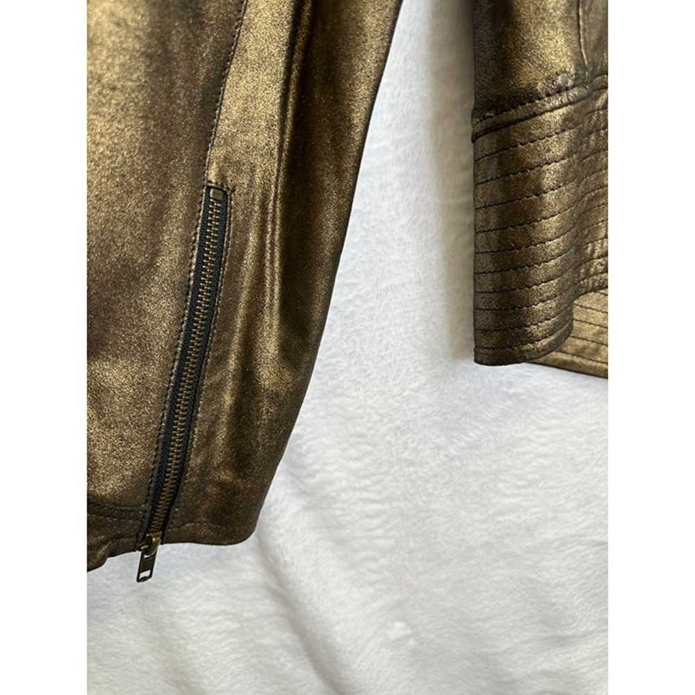 Reba Western Metallic Gold Goat Leather Jacket - image 6