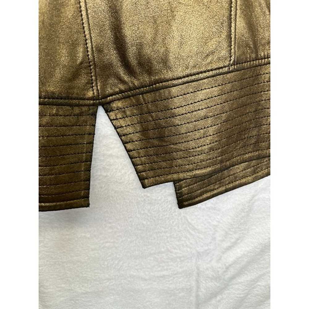 Reba Western Metallic Gold Goat Leather Jacket - image 7