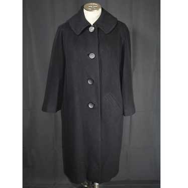 Vintage 1950's Capwell's 100% Cashmere Black Overc