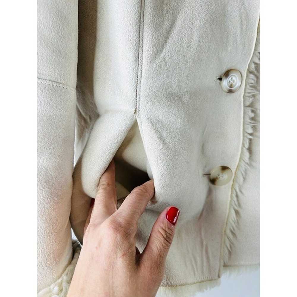 VTG Y2K Womens Large Faux Suede Leather Shag Butt… - image 4