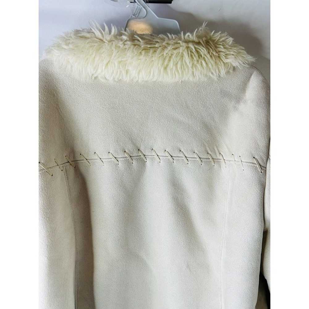 VTG Y2K Womens Large Faux Suede Leather Shag Butt… - image 7