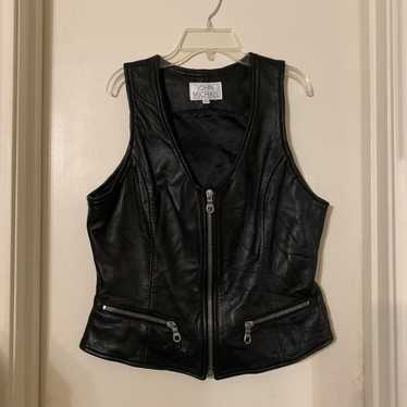 Vintage John Michael Black Leather Vest - image 1
