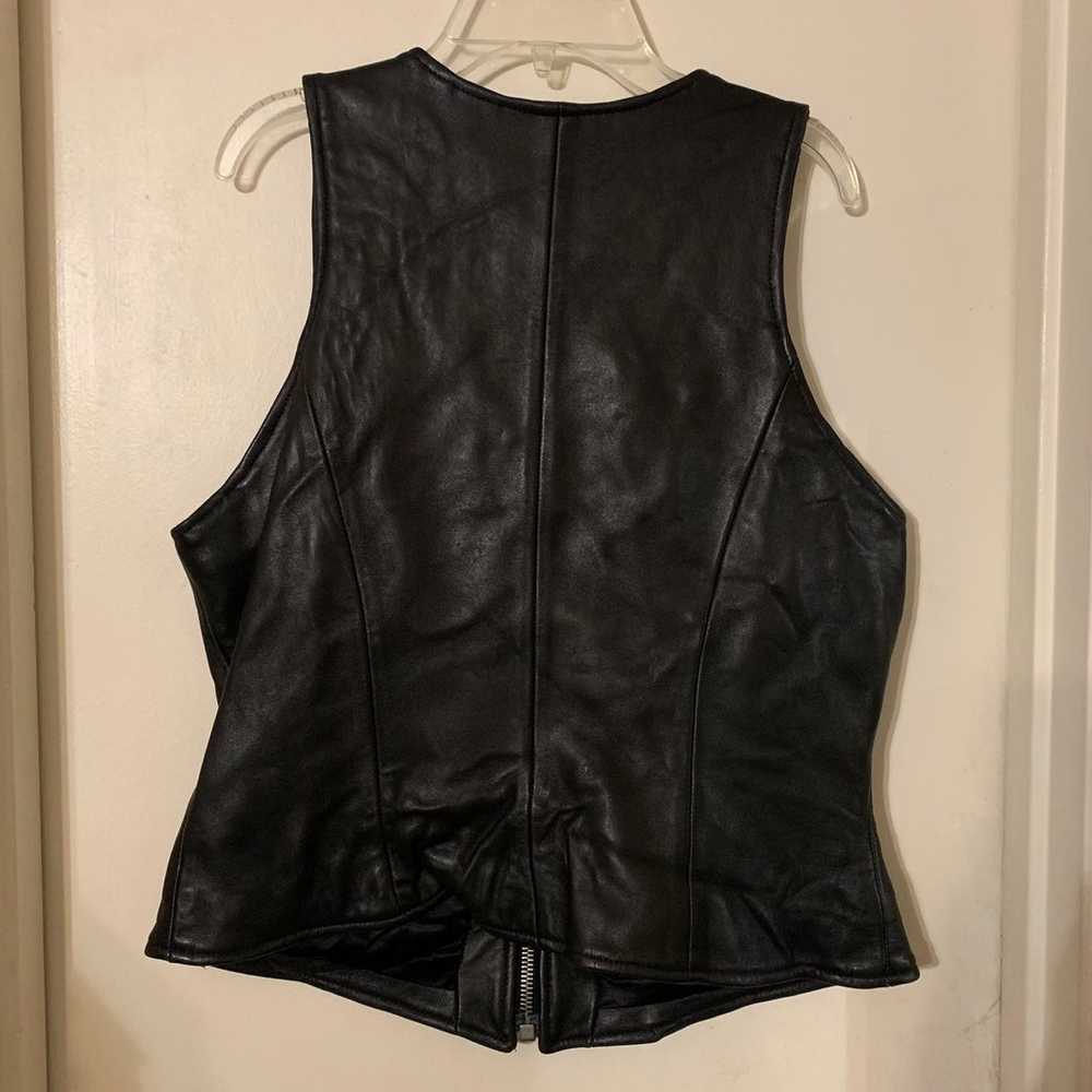 Vintage John Michael Black Leather Vest - image 3