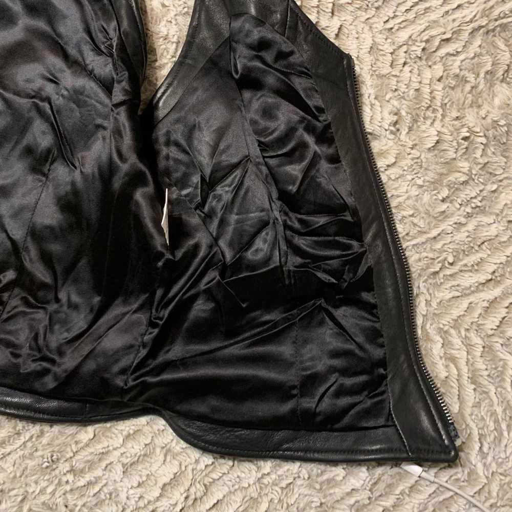 Vintage John Michael Black Leather Vest - image 7