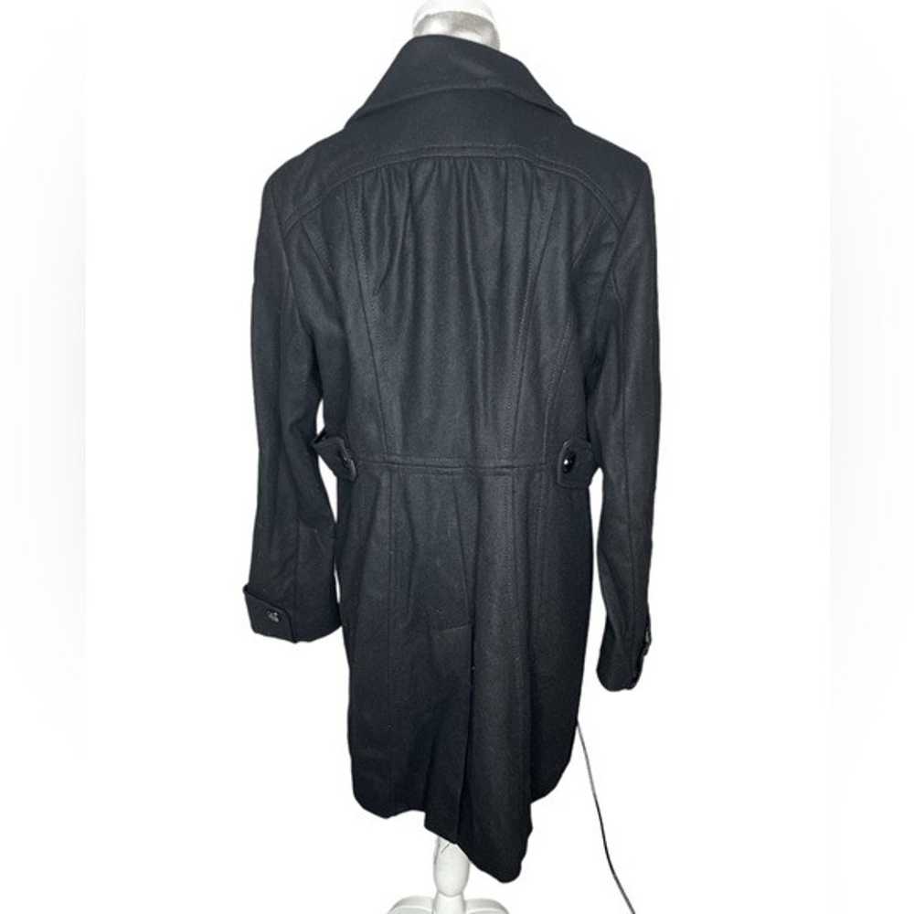 Kenneth Cole Black Wool Dress Coat Size Large - image 2