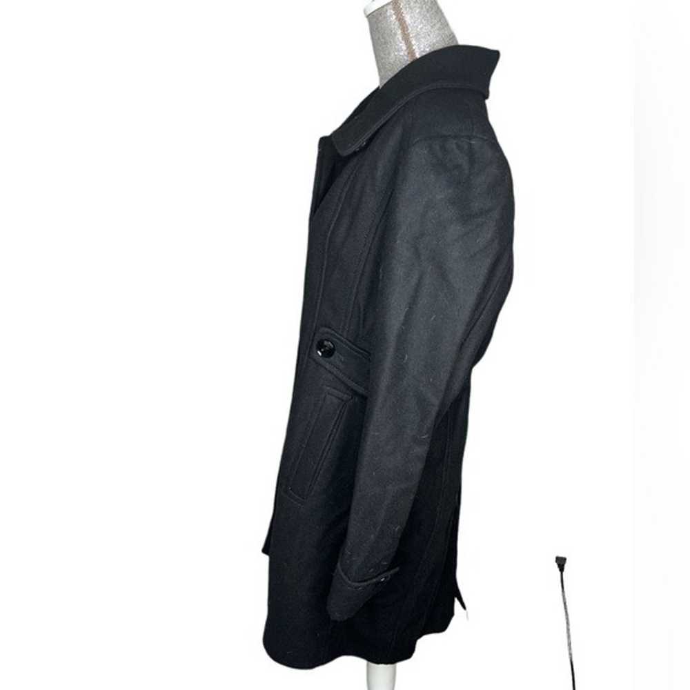 Kenneth Cole Black Wool Dress Coat Size Large - image 3