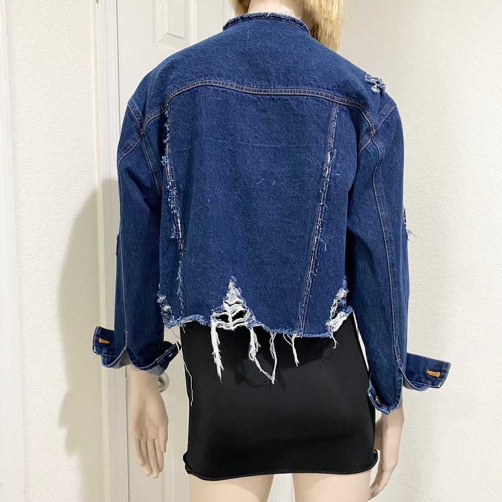 Custom Distressed Oversized Jean Jacket - image 2