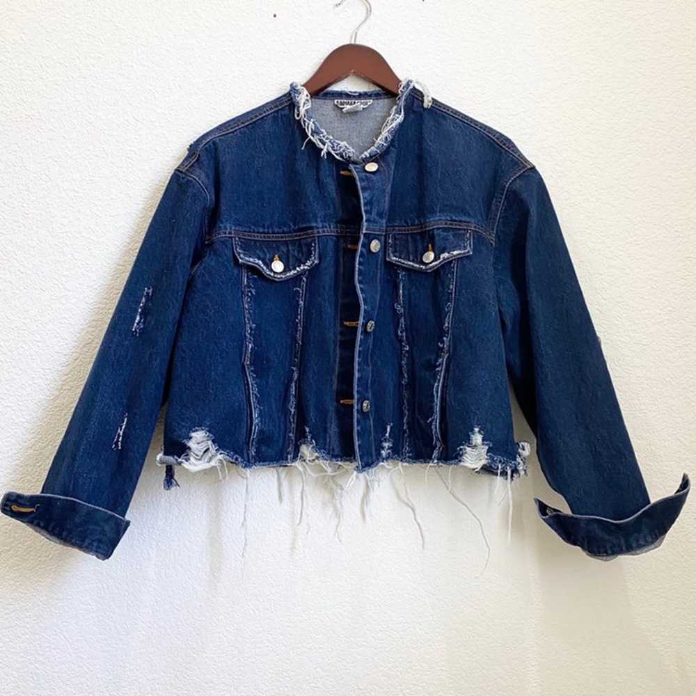 Custom Distressed Oversized Jean Jacket - image 7