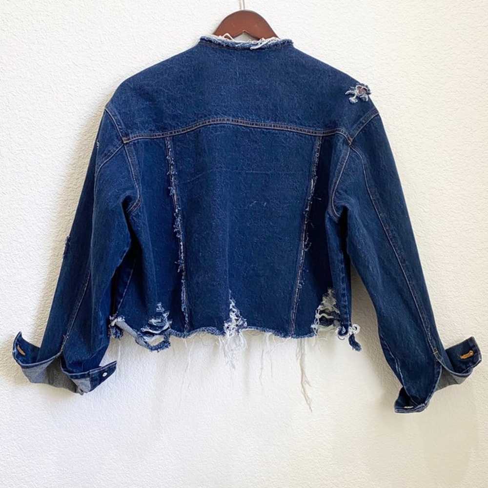 Custom Distressed Oversized Jean Jacket - image 8