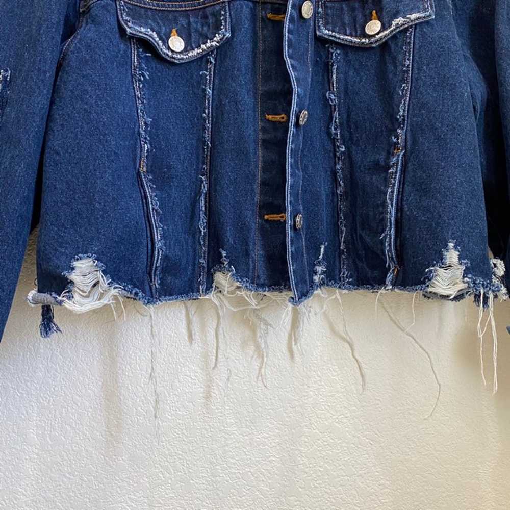 Custom Distressed Oversized Jean Jacket - image 9