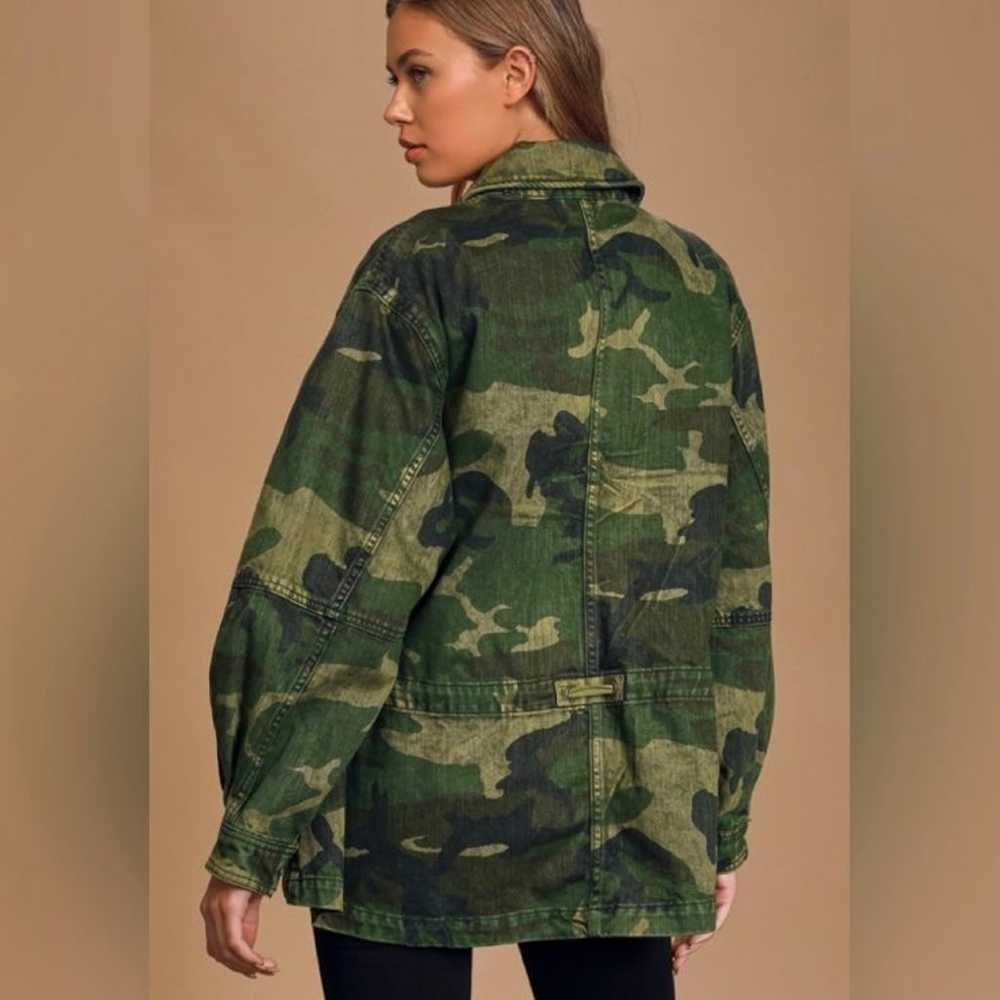 Free People Seize The Day Camo Jacket xs - image 4