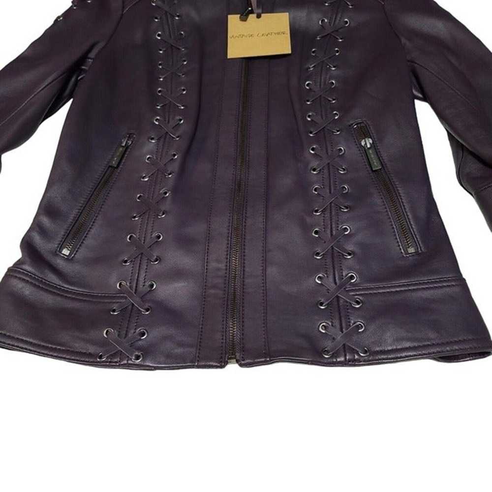 NEW Michael Kors Women's Leather Lace Up Jacket M… - image 3